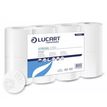 Toalettpapír Lucart 3 rétegű fehér 8 tekercs/csomag