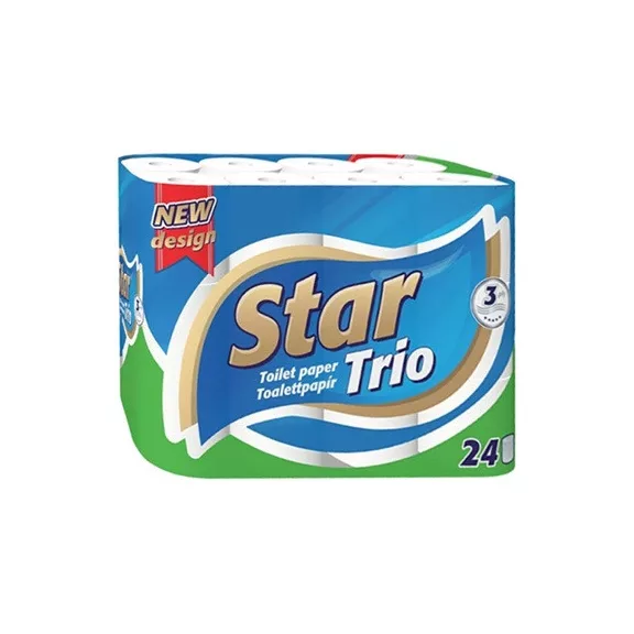 Toalettpapír Star Trio 3 rétegű 24 tekercses