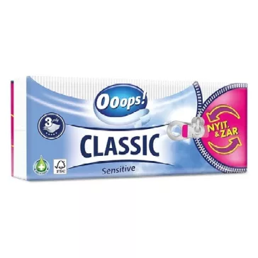   Papírzsebkendő Ooops! Classic Sensitive 3 rétegű 90 db-os