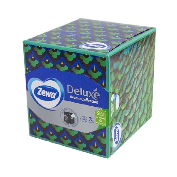 Papírzsebkendő ZEWA Deluxe 3 rétegű 60db-os dobozos Aroma Collection