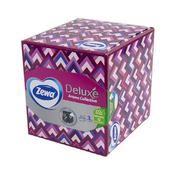Papírzsebkendő ZEWA Deluxe 3 rétegű 60db-os dobozos Aroma Collection