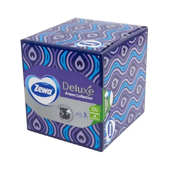 Papírzsebkendő ZEWA Deluxe 3 rétegű 60db-os dobozos Aroma Collection