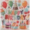 Szalvéta 33x33 cm Happy Birthday(Boldog szülinapot) muffin 20 db/csomag