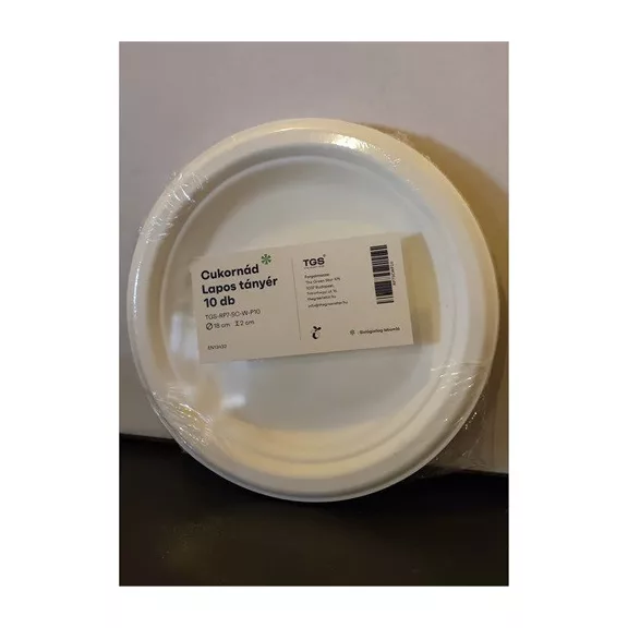 Tányér nádcukor 18 cm 10db/csomag