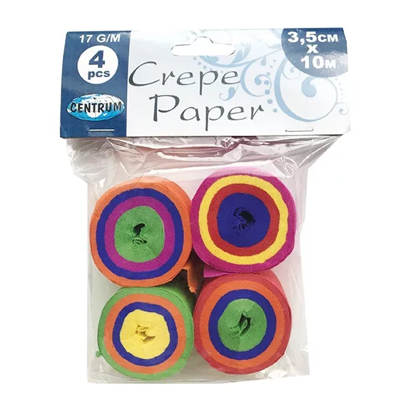 Kreatív krepp dekorszalag Centrum 3,5mmx10m 4db-os klt. Kreatív krepp dekorszalag Centrum 3,5mmx10m 4db-os klt.