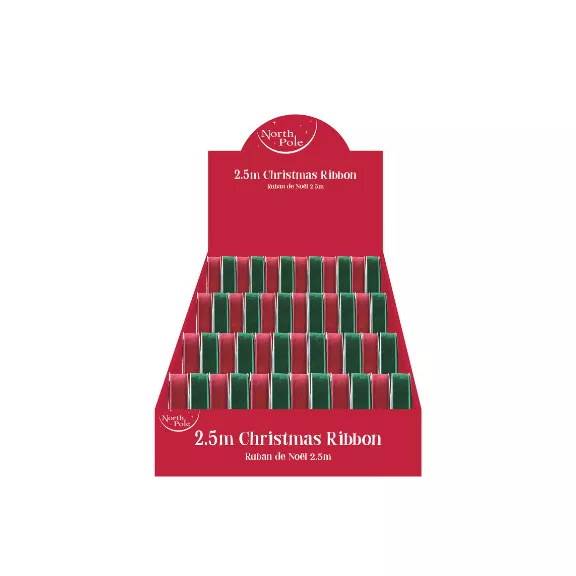 Dekorszalag Clairefontaine/Eurowrap 2,5 m bársony, piros, zöld színben Dekorszalag Clairefontaine/Eurowrap 2,5 m bársony, piros, zöld színben
