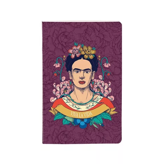 Jegyzetfüzet Clairefontaine Frida Kahlo 9x14 cm, 48 lapos, vonalas, vegyes minta