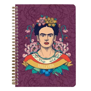   Jegyzetfüzet Clairefontaine Frida Kahlo A/5, spirálos, 74 lapos, vonalas, vegyes minta
