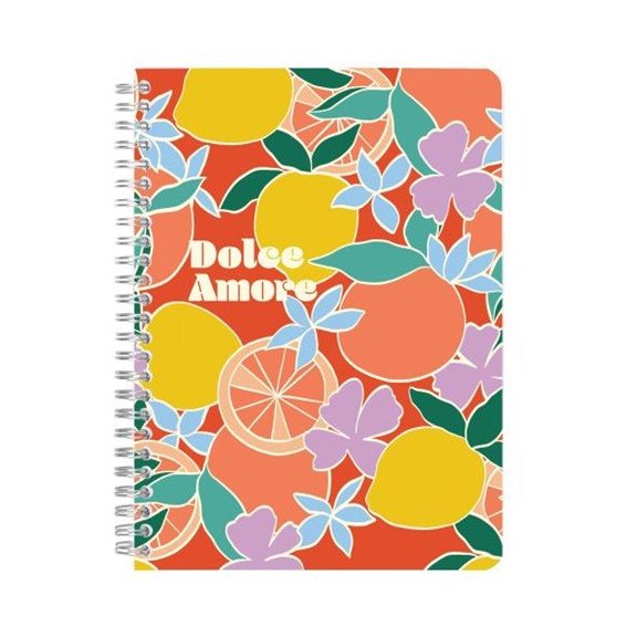 Jegyzetfüzet Clairefontaine Dolce Amore A/5, spirálos, 74 lapos, vonalas, vegyes minta