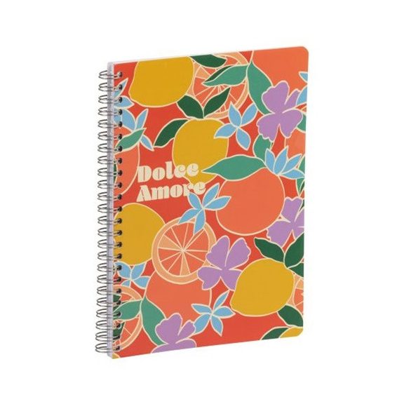 Jegyzetfüzet Clairefontaine Dolce Amore A/5, spirálos, 74 lapos, vonalas, vegyes minta