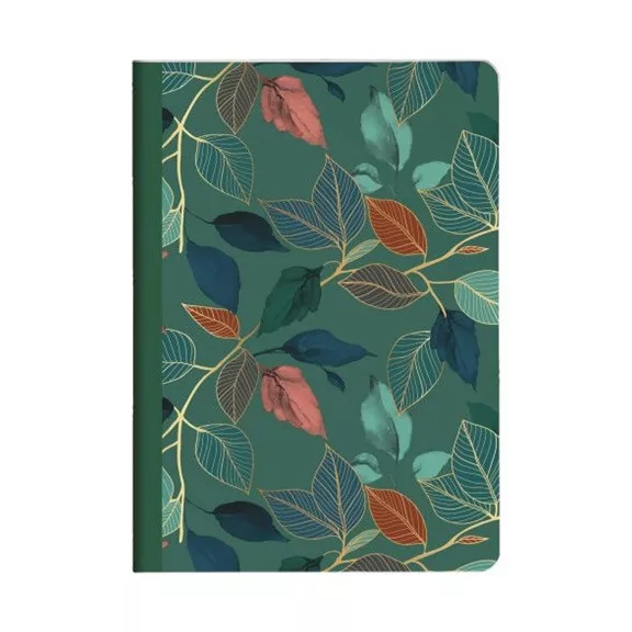 Jegyzetfüzet Clairefontaine Gaia kék, A/5, 14,8x21 cm, 48 lapos, vonalas, vegyes minta