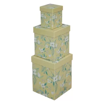 Díszdoboz Clairefontaine/Eurowrap Kraft virágos, 3 db