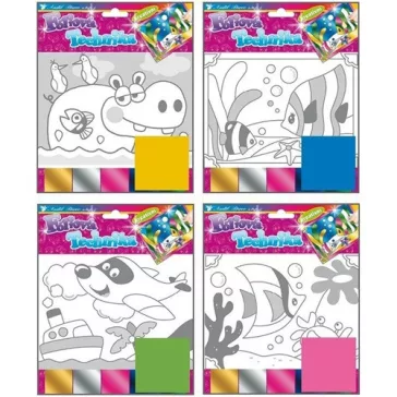   Kreatív klt. fólia technika halak, viziló, gőzös 25x20,5cm