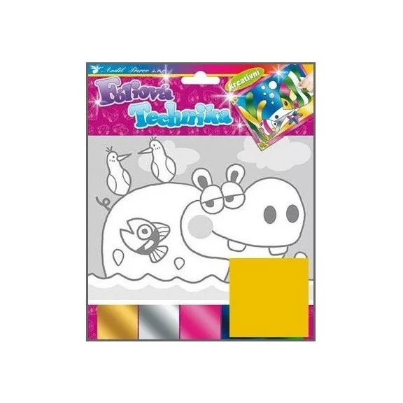 Kreatív klt. fólia technika halak, viziló, gőzös 25x20,5cm