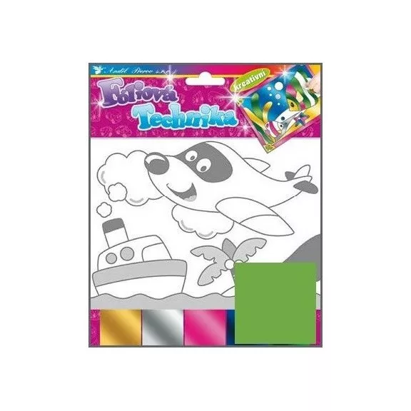 Kreatív klt. fólia technika halak, viziló, gőzös 25x20,5cm