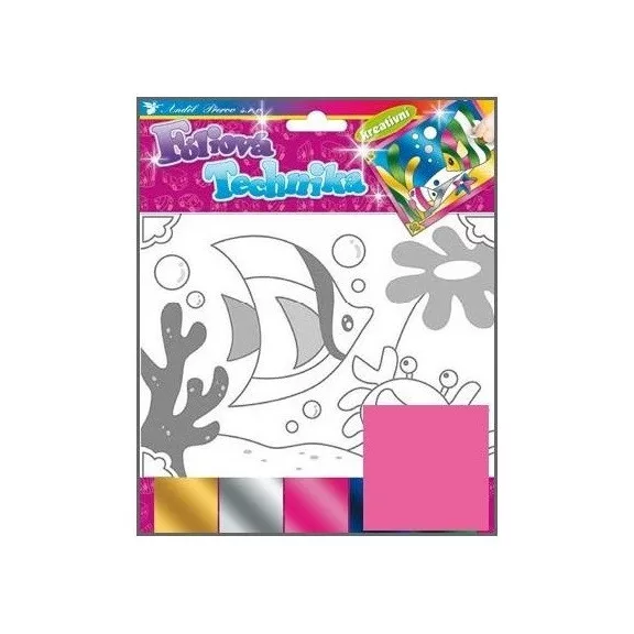 Kreatív klt. fólia technika halak, viziló, gőzös 25x20,5cm