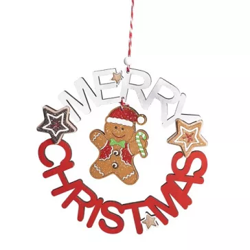 Karácsonyi fa kopogtató Merry Christmas felirattal 18 cm