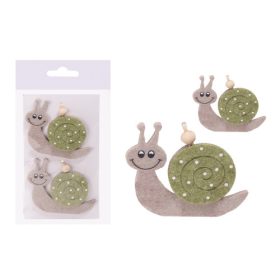 Dekor filc csiga zöld pöttyös 9x7 cm 2 db/csomag