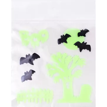 Ablakzselé 20x25 cm foszforeszkáló denevér