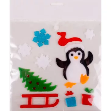 Ablakzselé 20x25 cm pingvin és szán