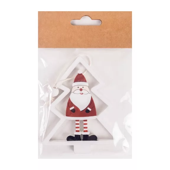 Karácsonyi dekor fa akasztós 8x10 cm Mikulás fenyőben Karácsonyi dekor fa akasztós 8x10 cm Mikulás fenyőben