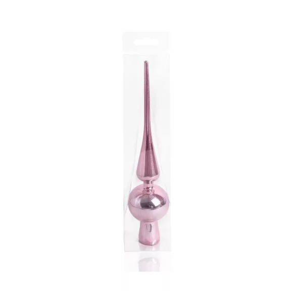 Karácsonyi csúcsdísz fényes műanyag rózsaszín 26 cm Karácsonyi csúcsdísz fényes műanyag rózsaszín 26 cm