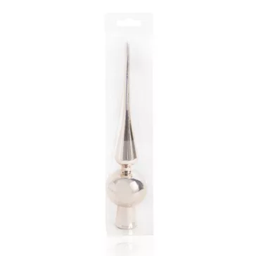 Karácsonyi csúscsdísz műanyag krém silver 26 cm