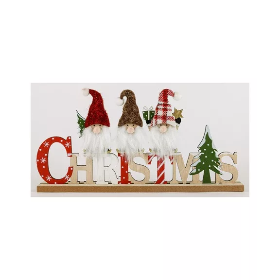 Karácsonyi dekoráció fa 30x4x16 cm Christmas +3 orrszakáll Karácsonyi dekoráció fa 30x4x16 cm Christmas +3 orrszakáll