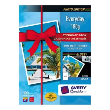   Fotópapír Avery Zweckform A/4 180g 100 lap/csomag tintasugaras fényes E2496