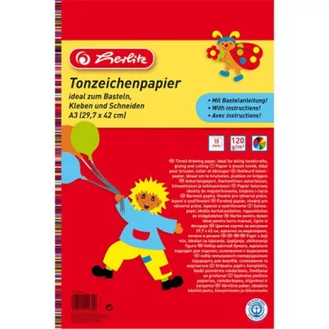 Karton Herlitz A3 120g 10 ív/csomag vegyes színek