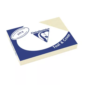   Karton textilhatású Clairefontaine Text and Cover A/4 270g vajszín 100 ív/csomag
