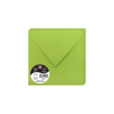   Boríték Clairefontaine Pollen 16,5x16,5 cm enyvezett intenzív zöld