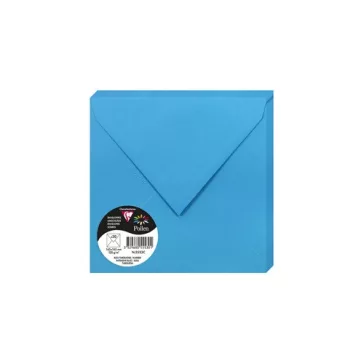   Boríték Clairefontaine Pollen 16,5x16,5 cm enyvezett türkizkék