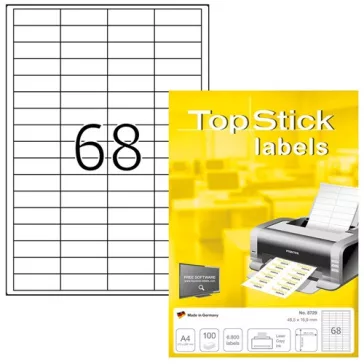   Etikett címke Topstick 48.5x16.9 mm szegéllyel 100 ív 6800 db/doboz