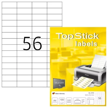   Etikett címke Topstick 52.5x21.2 mm szegély nélküli 100 ív 5600 db/doboz