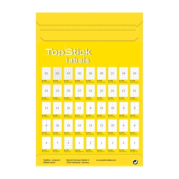 Etikett címke Topstick 52.5x21.2 mm szegély nélküli 100 ív 5600 db/doboz