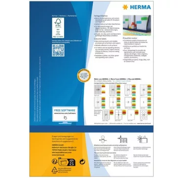   Etikett címke Herma 105x42.3 mm szegély nélküli zöld 100 ív 1400 db/doboz