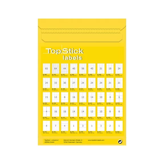 Etikett címke Topstick 48.3x25.4 mm szegéllyel 100 ív 4400 db/doboz