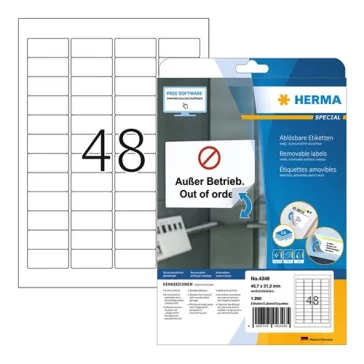   Etikett címke Herma 45.7x21.2 mm szegéllyel visszaszedhető 25 ív 1200 db/csomag
