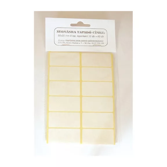 Etikett címke 50x25 mm 60 db/csomag