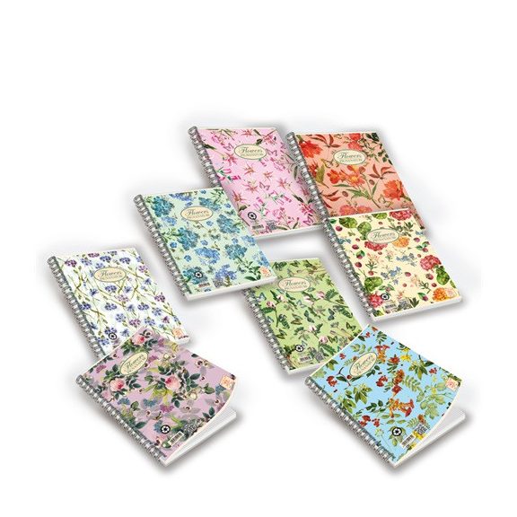 Spirálfüzet Pigna Nature Flowers A/4 60 lapos mikroperforált vonalas