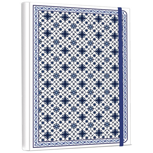 Füzet Bruno Visconti, pontozott, rejtett spirálos 17x24cm, kék, fehér mintás