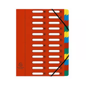   Előrendező Exacompta 245x320 mm 24 részes ablakos karton piros