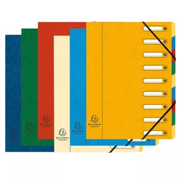   Előrendező Exacompta 245x320 mm 9 részes ablakos karton vegyes színek