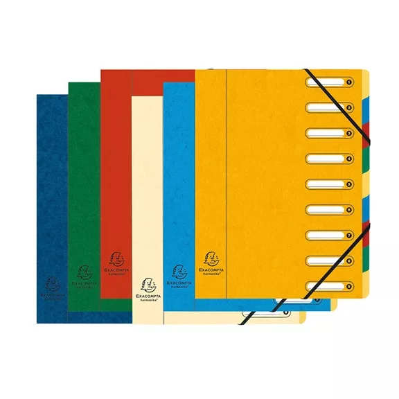 Előrendező Exacompta 245x320 mm 9 részes ablakos karton vegyes színek