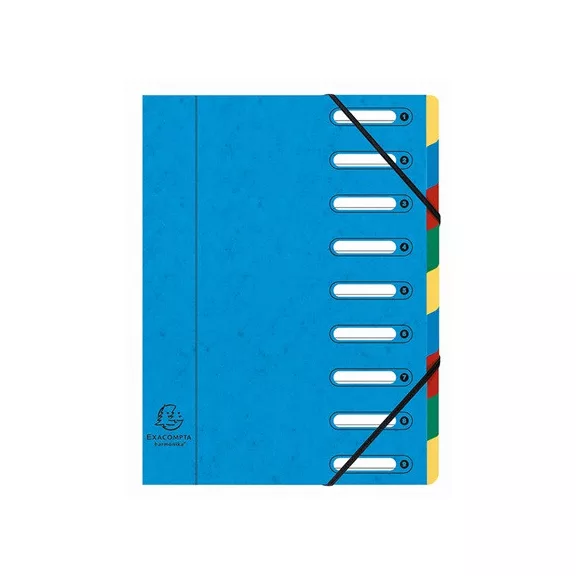 Előrendező Exacompta 245x320 mm 9 részes ablakos karton vegyes színek