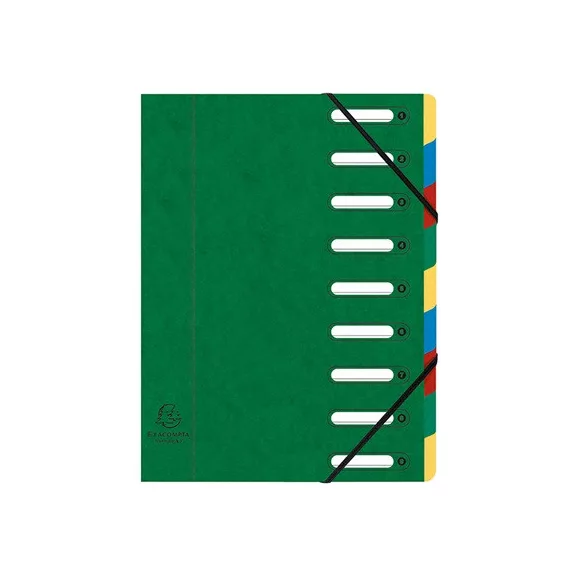 Előrendező Exacompta 245x320 mm 9 részes ablakos karton vegyes színek