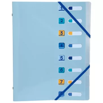   Előrendező Exacompta Bee Blue A/4 8 részes gumis vegyes minták