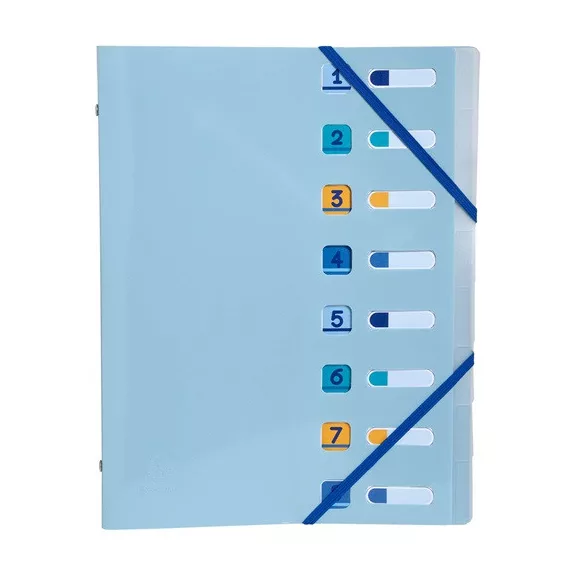 Előrendező Exacompta Bee Blue A/4 8 részes gumis vegyes minták