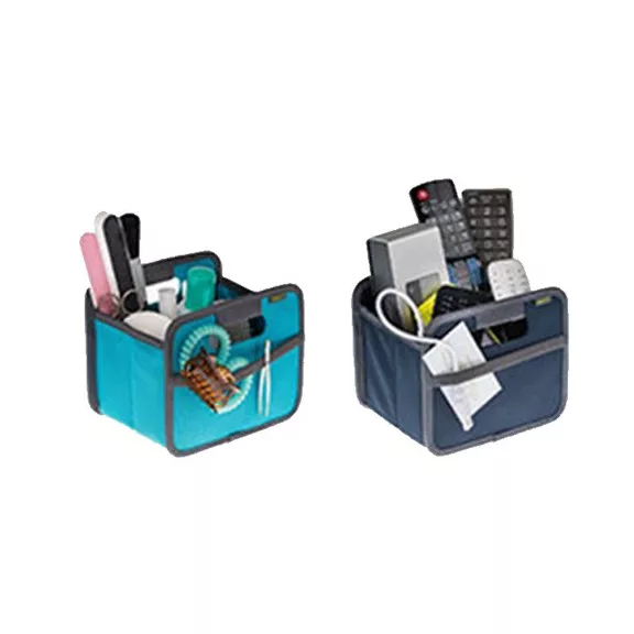 Rendszereződoboz Meori összehajtható textil azúr kék